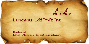 Luncanu Lóránt névjegykártya